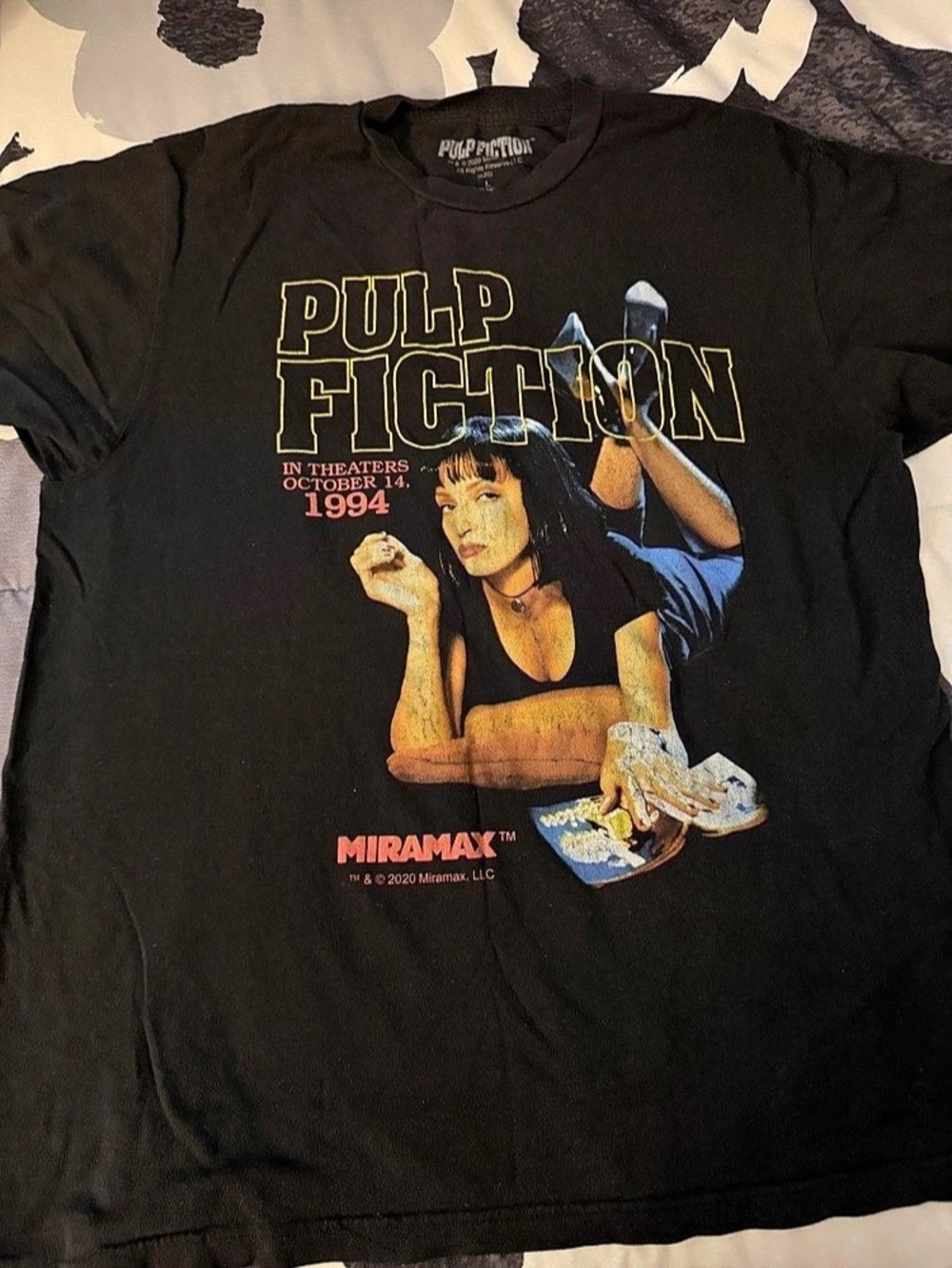 Pulp Fiction Mia Wallace 1994 Movie Promo Graphic T-Shirt in Black